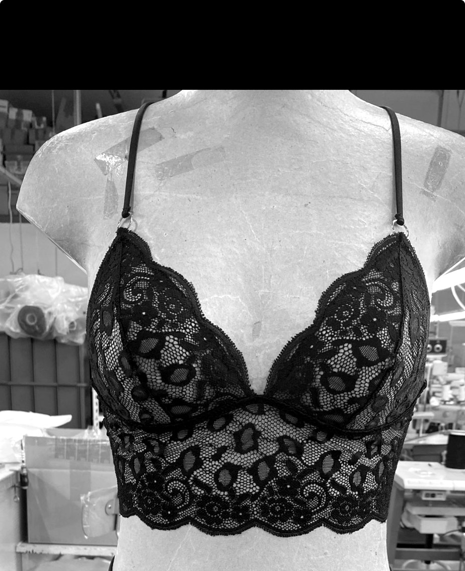 A scalloped-lace bralette